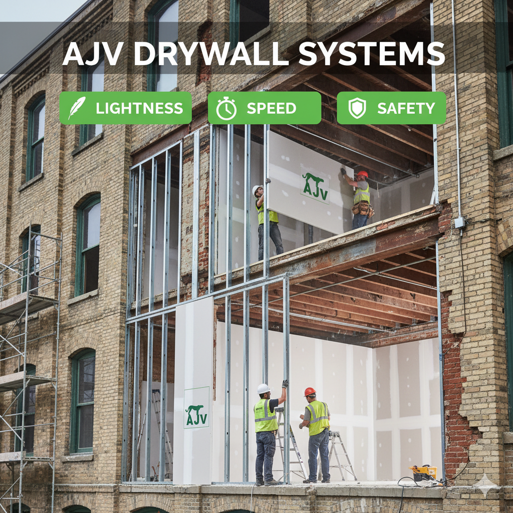 نقش سیستمهای درای وال  AJV در بازسازی ساختمانهای قدیمی سبکی سرعت و ایمنی