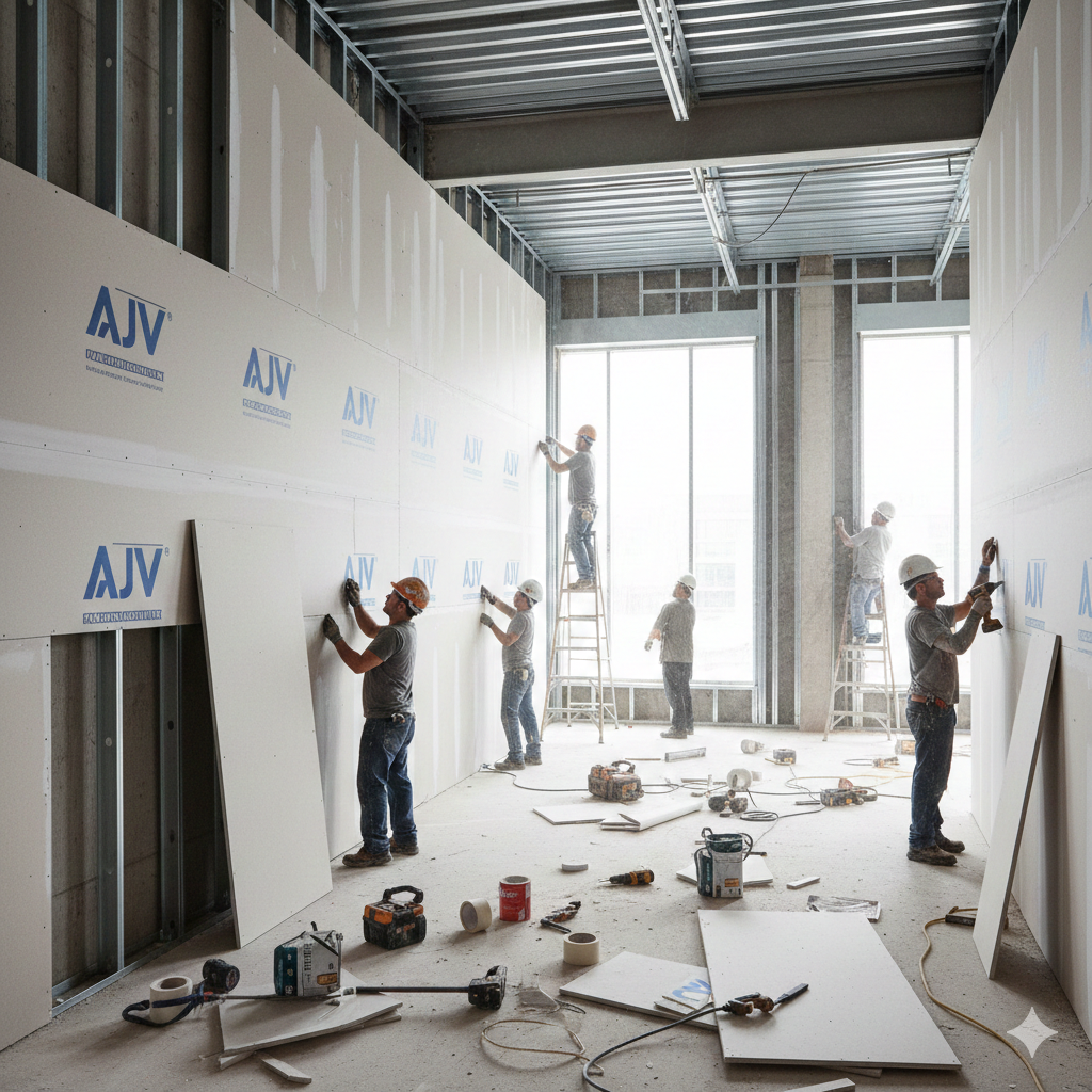 سیستم درای‌وال مدرن AJV؛ راهکار مهندسی برای ساخت سریع، سبک و ایمن ساختمان‌ها